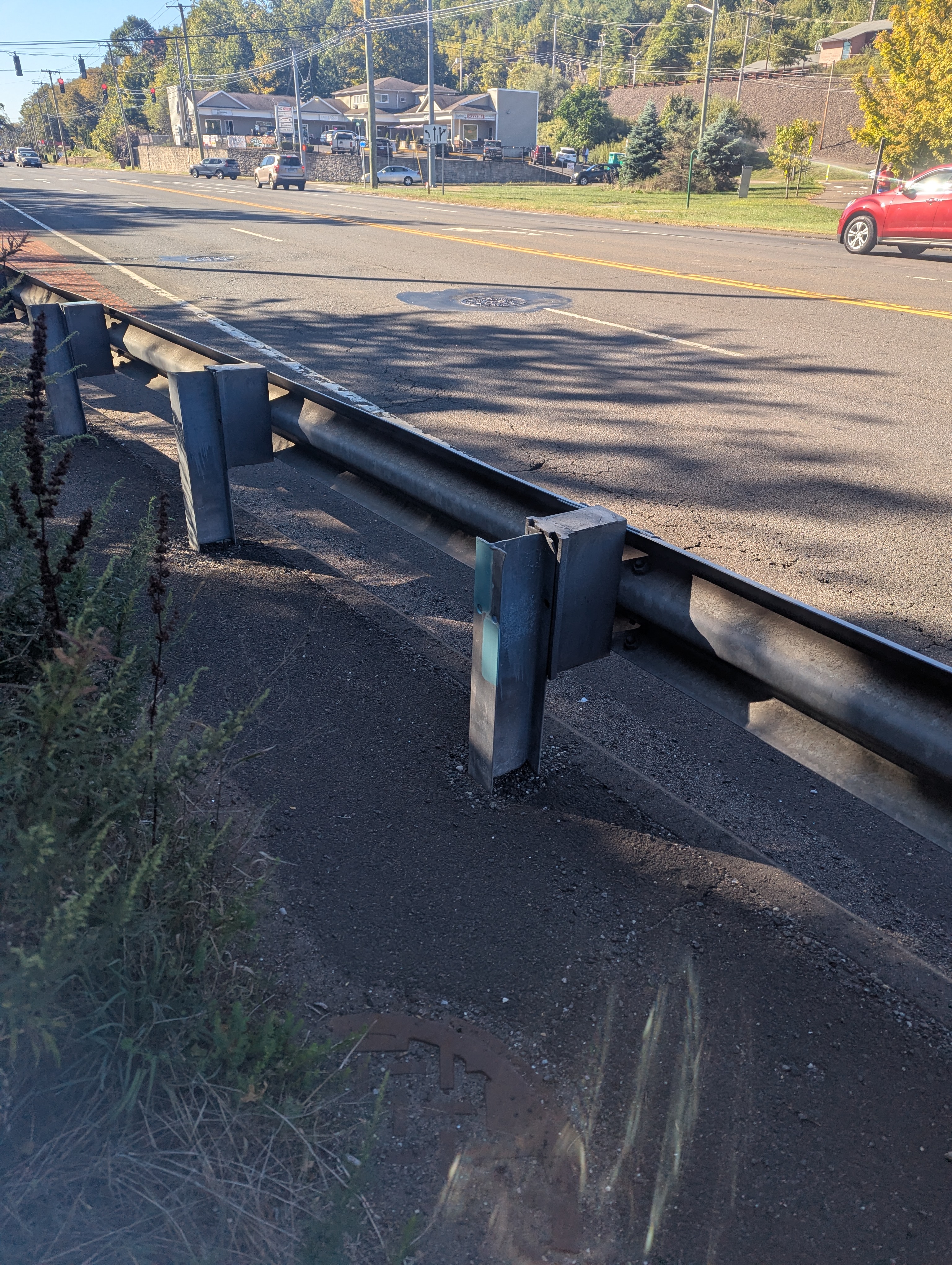 Blue Blazes on the guardrail