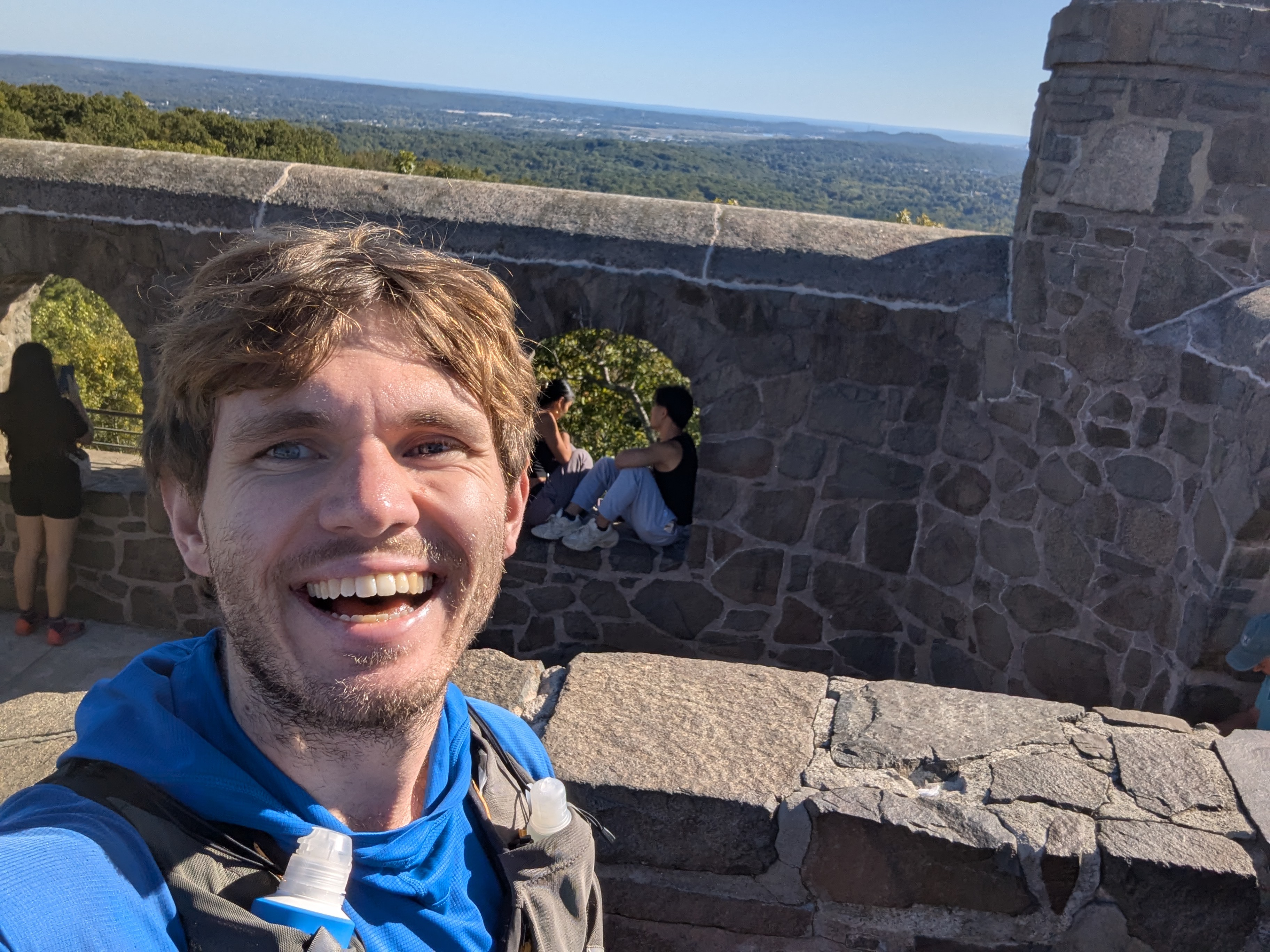 A selfie at the top of the tower