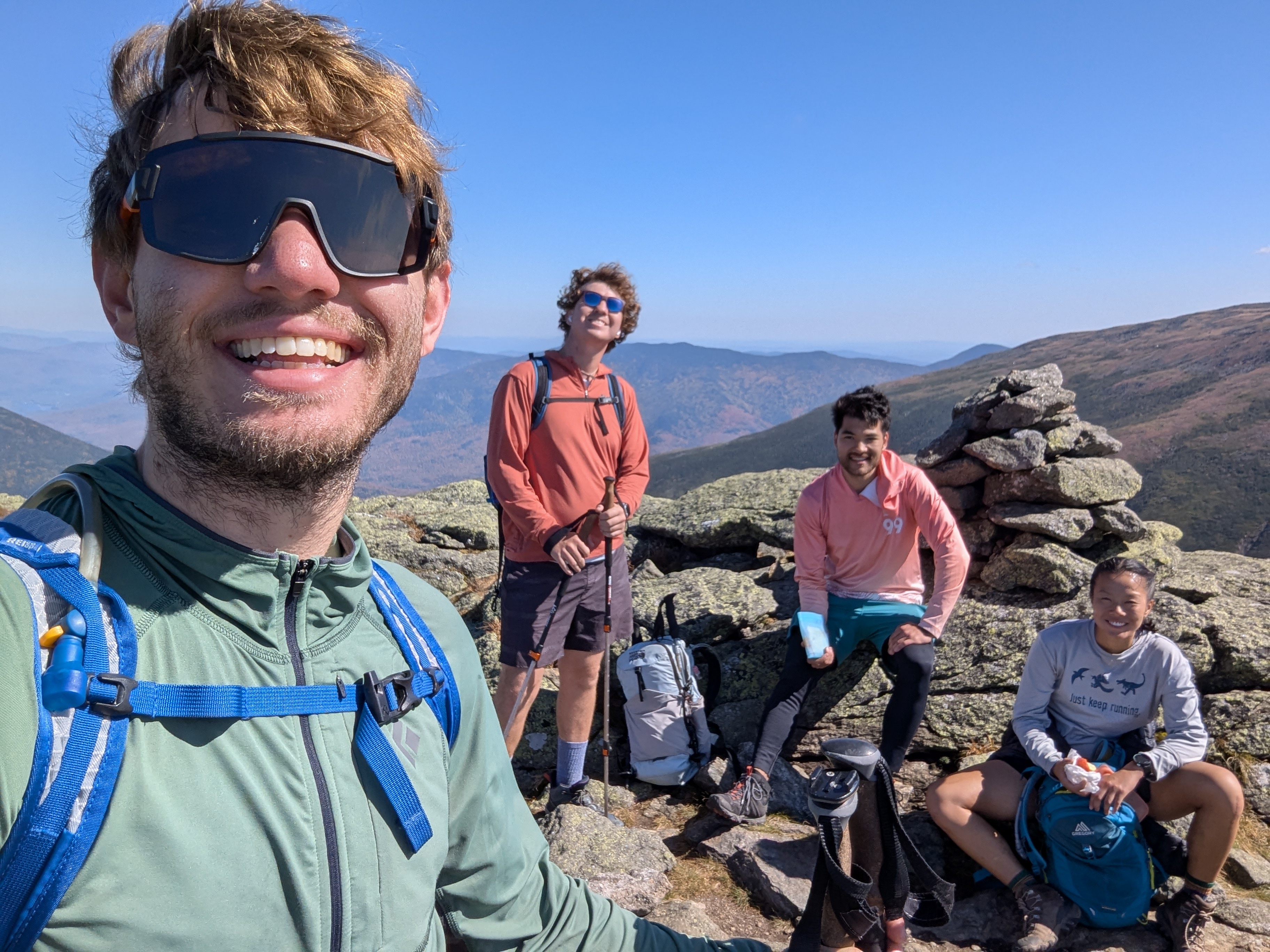 The group having lunch on top of Mt. Clay