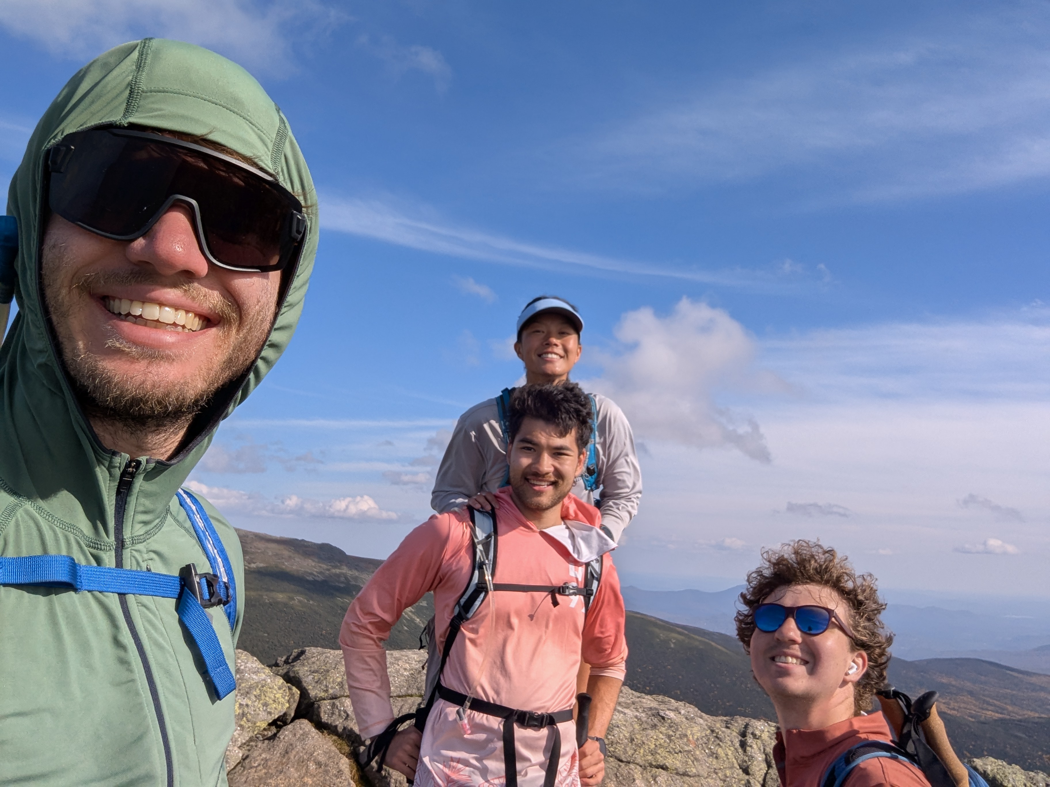 A group selfie on top of Mt. Monroe