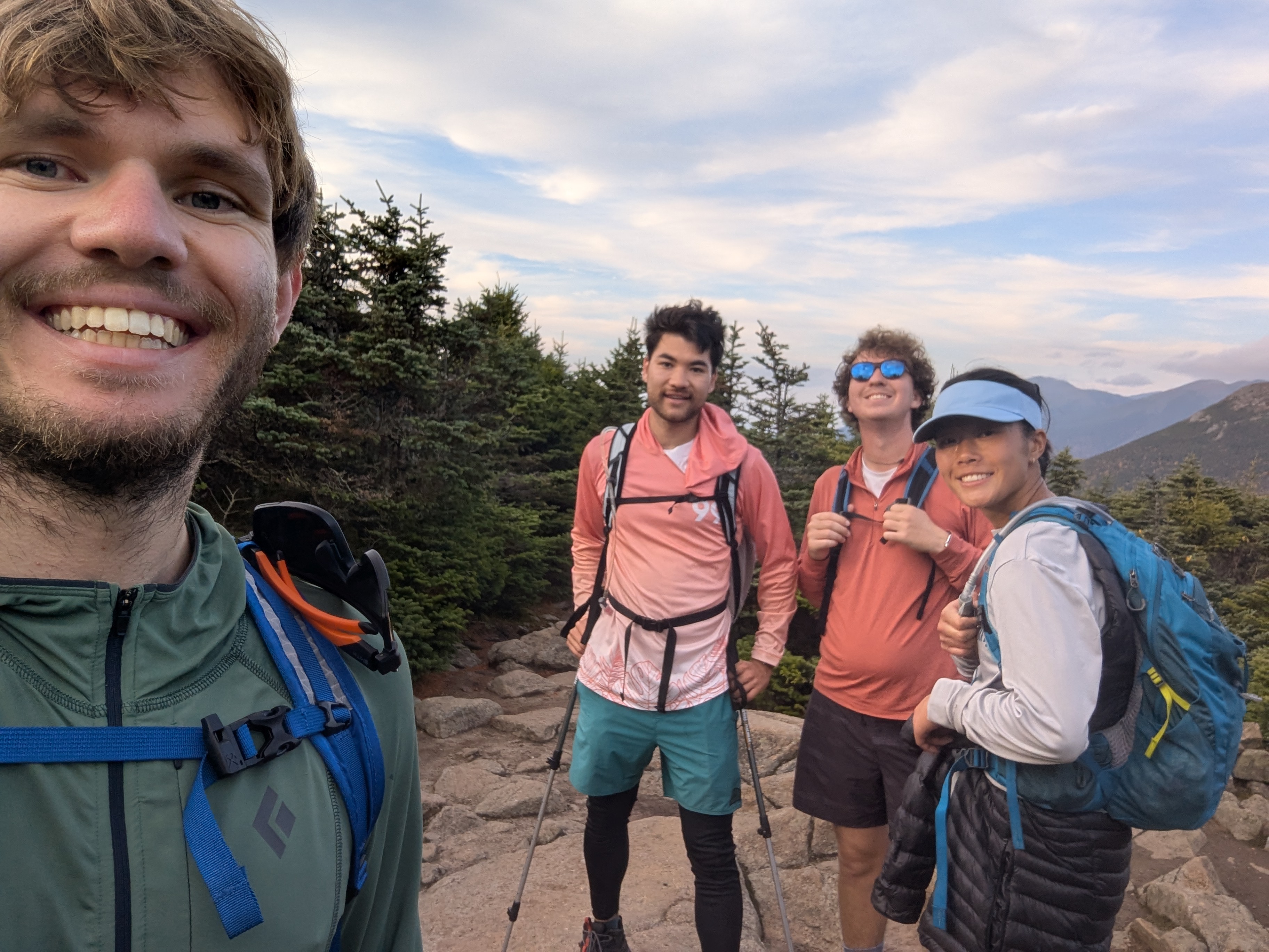 A group selfie on top of Mt. Pierce