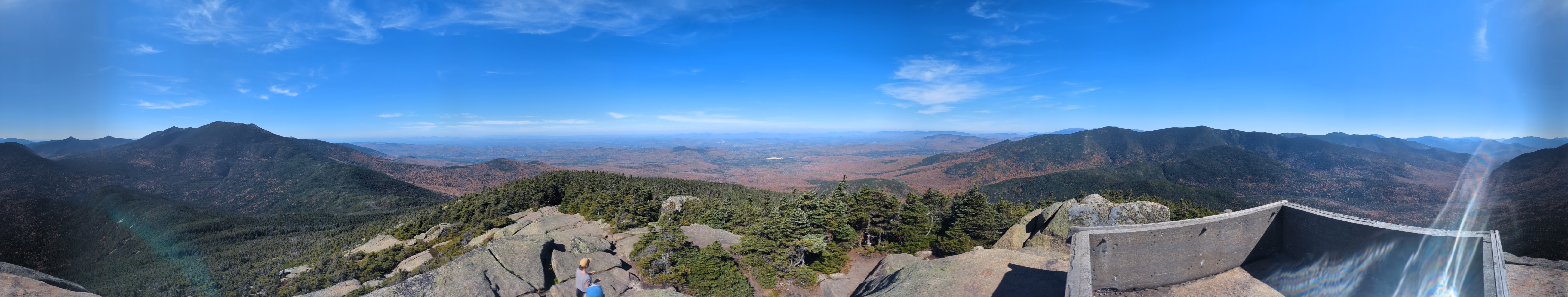 Yet another summit panorama, with the remnants of a shelter on the summit